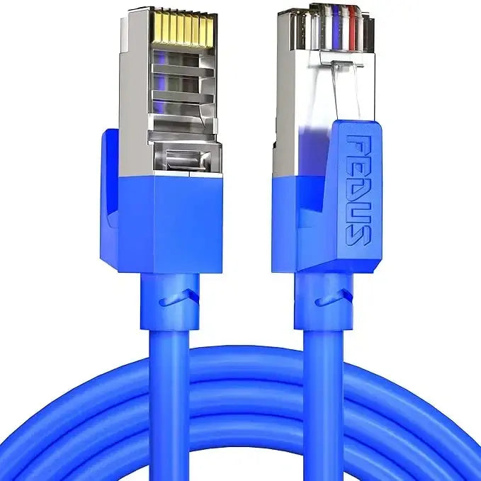 FEDUS 1000 MBPS High Speed RJ45 Cat5e Ethernet Patch Cable LAN Cable Internet Network Computer Cable Cord High Speed Gigabit Category 5 Wires for Modem, Router, Camera, LAN ADSL BLUE FEDUS
