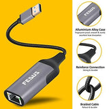 FEDUS Gigabit 1000 Mbps USB A to Ethernet RJ45 Adapter, USB-A 3.0 to RJ45 LAN Wired Adapter, Plug, and Play, Metal body braided cable, Compatible with Windows and Mac, Laptop, MacBook, Chromebook, Surface