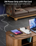 FEDUS Surge Protector, 8 Universal Sockets with USB Port Type A & C, Long Cable, Extension Board Cord, Automatic Overload Protection, Fireproof Power Strip Switch Board, Spike Guard