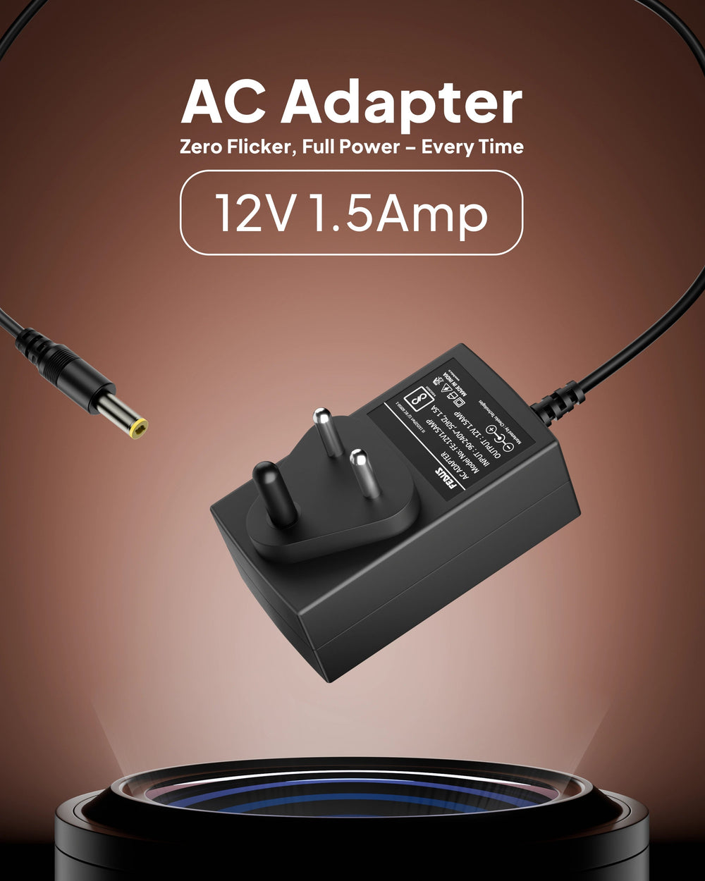 FEDUS 12V 2Amp DC Power Supply Adapter Converter, 12 Volt 2A SMPS for CCTV Camera, Routers, DVR, NVR, LCD Monitor, TV, LED Strip Light, Setup Box, Broadband, AC Input 100-240V, DC Output 12v 2Amps FEDUS