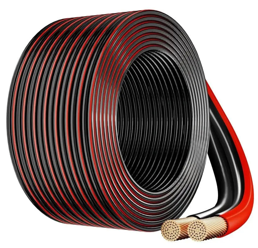 FEDUS 14 Gauge/AWG Speaker Wire Oxygen-Free Copper 2 Conductors Audio Speaker Cable for Car Speakers Stereos, Subwoofer, Home Theater Speakers, HiFi Surround Sound (RED+BLACK) Cheeku Technologies