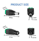 FEDUS 15 Pairs DC Power Jack Plug Adapter Connector,12V, 24V Male +Female 2.1 X 5.5MM DC Power Terminal Barrel connector for CCTV Camera/Led Strip Light, DVR, Car Rearview Monitor System