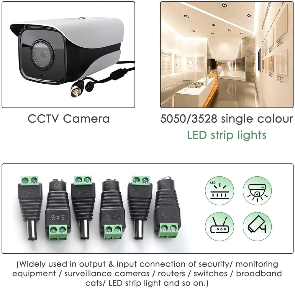 FEDUS 15 Pairs DC Power Jack Plug Adapter Connector,12V, 24V Male +Female 2.1 X 5.5MM DC Power Terminal Barrel connector for CCTV Camera/Led Strip Light, DVR, Car Rearview Monitor System FEDUS