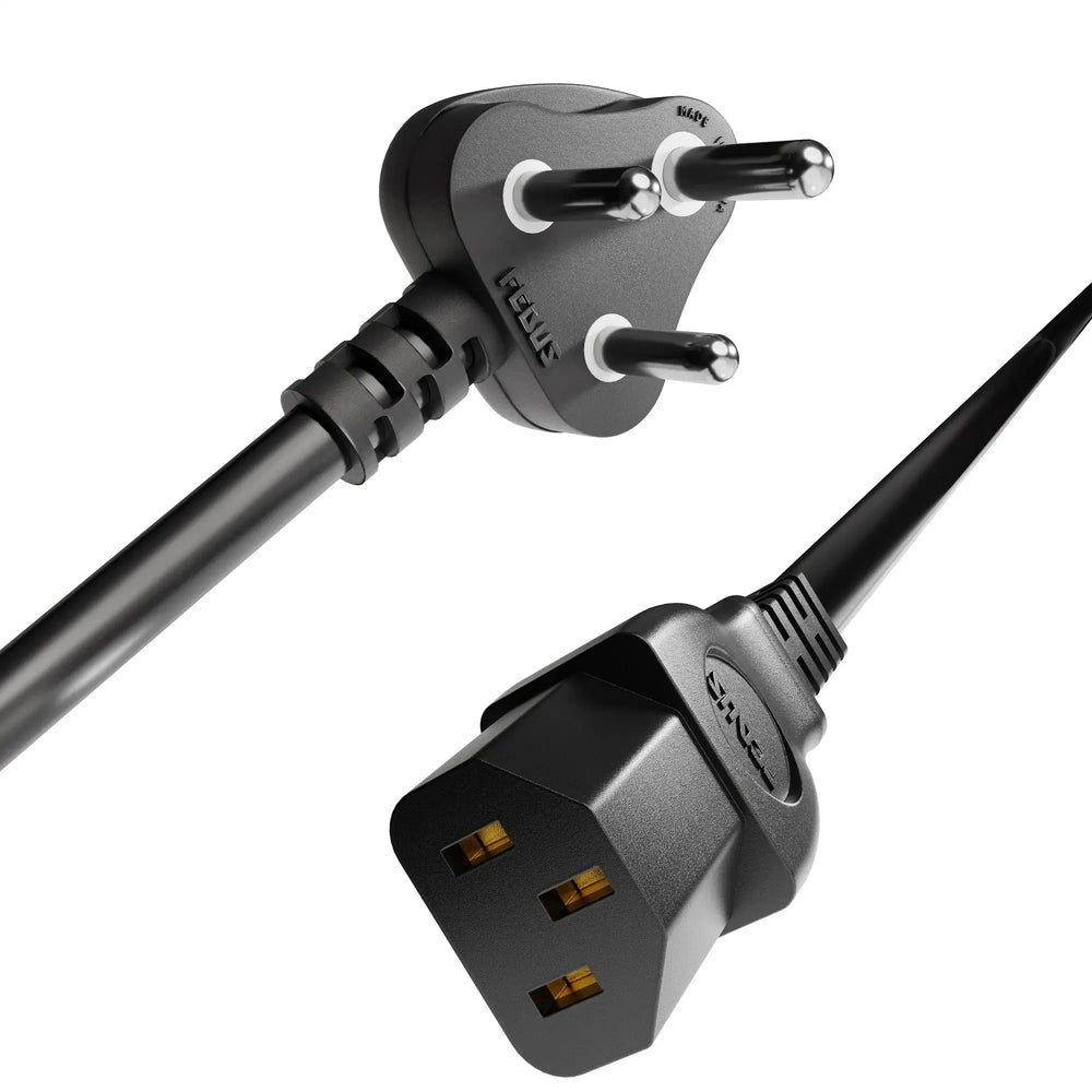 FEDUS 16A 250v Heavy Duty Copper Power Cord 16 Amp Indian Power Plug to IEC 13 Socket, 3 Pin Power Plug Cord FEDUS