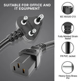 FEDUS 16A 250v Heavy Duty Copper Power Cord 16 Amp Indian Power Plug to IEC 13 Socket, 3 Pin Power Plug Cord