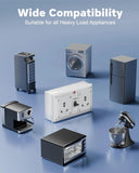 FEDUS 16amp 2500 Watts Heavy Duty High Load Capacity Electric Power Extension Switch Board Cord with MCB Switches, for Microwave Oven,EV Charger Charging,Iron Press, Induction Stove, AC