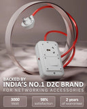 FEDUS 16amp 3000 Watts Extension Board Heavy Duty High Load Capacity Electric Power Cord with 1 Socket 1 Switch for Oven, EV Charger Charging, Iron Press, Induction Stove, AC