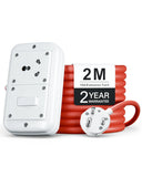 FEDUS 16amp 3000 Watts Extension Board Heavy Duty High Load Capacity Electric Power Cord with 1 Socket 1 Switch for Oven, EV Charger Charging, Iron Press, Induction Stove, AC