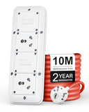 FEDUS 16amp 3000 Watts Extension Board Heavy Duty High Load Capacity Electric Power Cord with 2 Socket 2 Switch, for Oven, EV Charger Charging, Iron Press, Induction Stove, AC