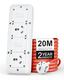 FEDUS 16amp 3000 Watts Extension Board Heavy Duty High Load Capacity Electric Power Cord with 2 Socket 2 Switch, for Oven, EV Charger Charging, Iron Press, Induction Stove, AC