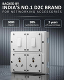 FEDUS 16amp 3000 Watts Heavy Duty High Load Capacity Electric Power Extension Switch Board Cord with 2 Socket 2 Switches,for Oven,EV Charger Charging,Iron Press,Induction Stove, AC