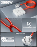 FEDUS 16amp 3000 Watts Heavy Duty High Load Capacity Electric Power Extension Switch Board Cord with 2 Socket 2 Switches,for Oven,EV Charger Charging,Iron Press,Induction Stove, AC