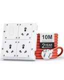 FEDUS 16amp 3000 Watts Heavy Duty High Load Capacity Electric Power Extension Switch Board Cord with 3 Socket 1 Switches,for Oven, EV Charger Charging, Iron Press, Induction Stove, AC