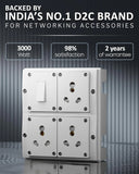 FEDUS 16amp 3000 Watts Heavy Duty High Load Capacity Electric Power Extension Switch Board Cord with 3 Socket 1 Switches,for Oven, EV Charger Charging, Iron Press, Induction Stove, AC