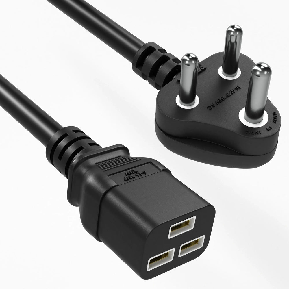 FEDUS 16amp C19 Server AC Power Cord Heavy Duty Mains AC Power Cord, 16A 250V, 16AWG, Computer Power Cord, Heavy Gauge Power Cable for PDUs, UPS Amplifier and Network Equipment-1.5mm² 3-Pin Cheeku Technologies