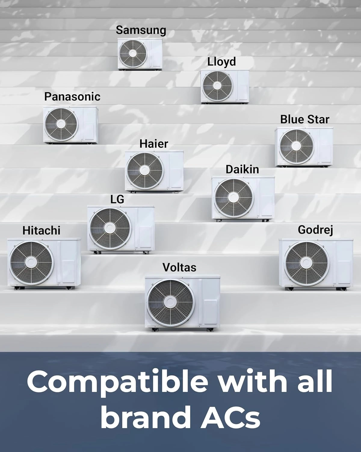 FEDUS 18 inches Heavy Duty Air Conditioner Outdoor AC Stand, Outdoor unit AC wall Mounting Bracket Stand for 1 Ton, 1.1 Ton, 1.2 Ton, 1.5 Ton, 2 Ton AC, HVAC, Compressor Split ( 300kg weight capacity) FEDUS