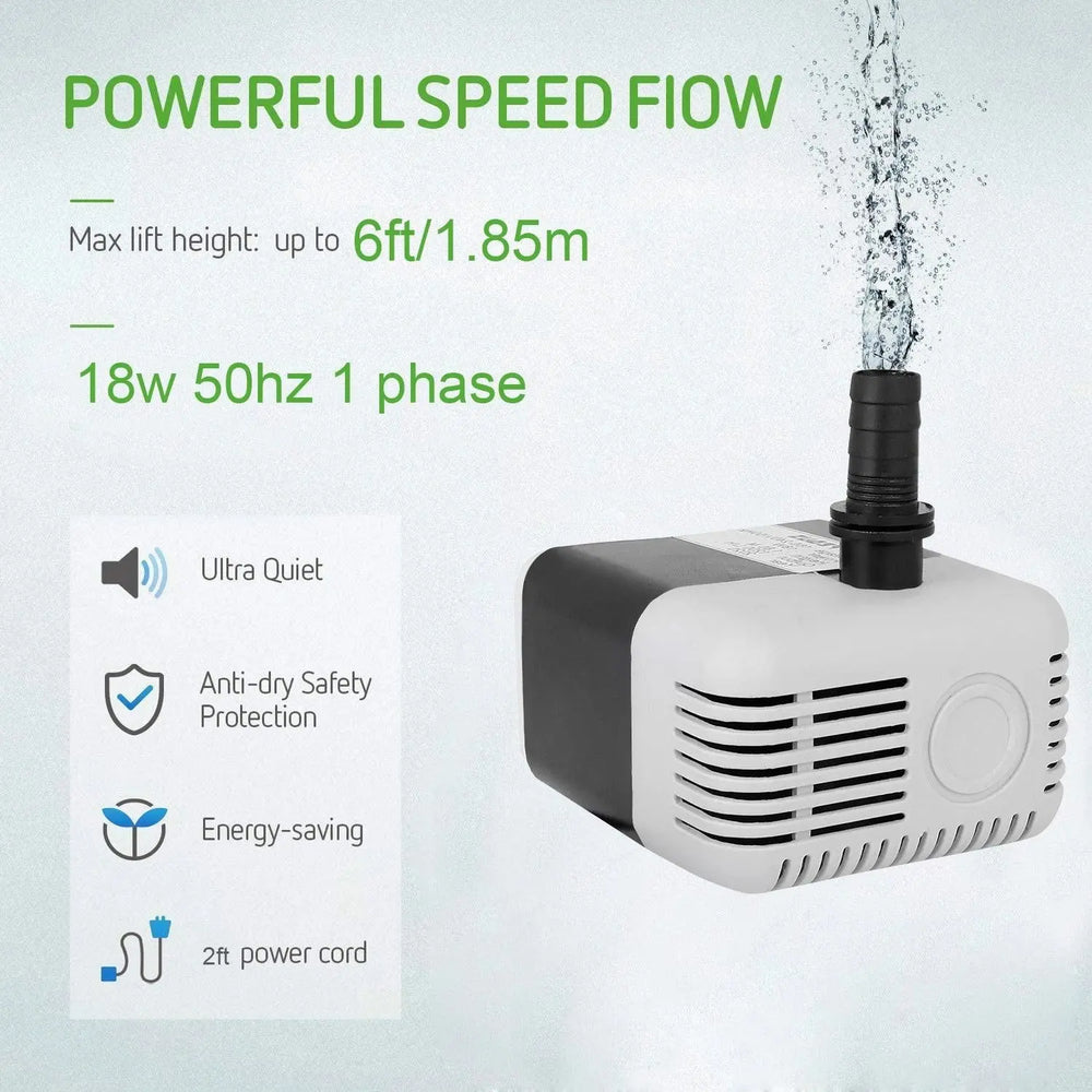 FEDUS 18 Watt Cooler Water Pump, Aquarium water pump, 18 Watt Submersible Small cooler Water Lifting Pump Motor For Ponds, Fountain, Desert Air Cooler, Fish Tank, Statuary, Hydroponics, Black FEDUS