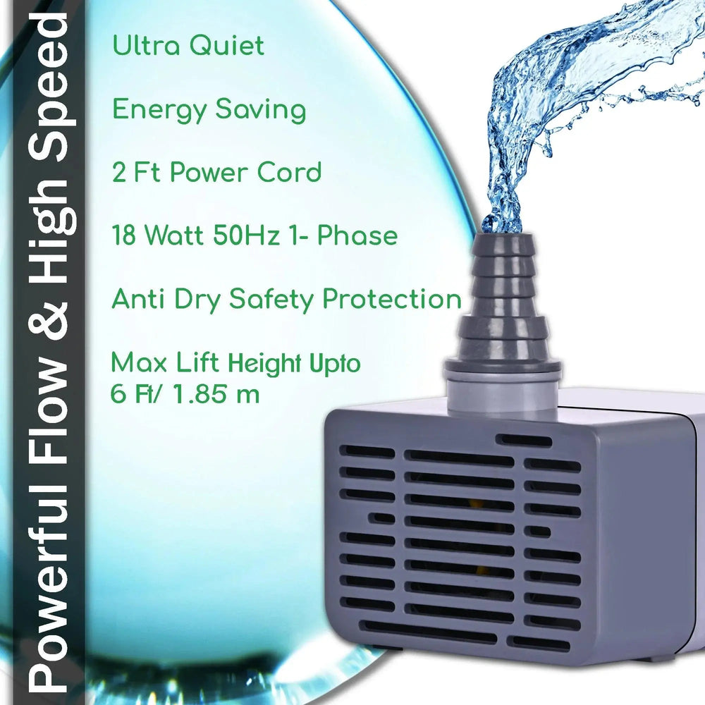 FEDUS 18 Watt Cooler Water Pump, Aquarium water pump, 18 Watt Submersible Small cooler Water Lifting Pump Motor For Ponds, Fountain, Desert Air Cooler, Fish Tank, Statuary, Hydroponics FEDUS