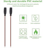 Two red and black connectors with green icons and text describing properties of PVC material.