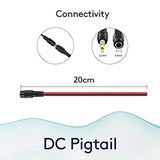 FEDUS 18AWG Female DC Power Extension Cable Wire 12V 2.1mm / 5.5mm Socket to Bare End Jack Pigtails Connector Cord for CCTV Security Camera, IP Camera, DVR Standalone, LED Strip, Surveillance