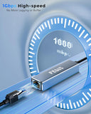 FEDUS 1GIGA 2-in-1 Gigabit Type C to Ethernet Adapter, USB 3.0 to LAN Ethernet Adapter, USB to LAN Converter for Windows, Mac, LAN Connector for Laptop, Desktop, Type c to LAN