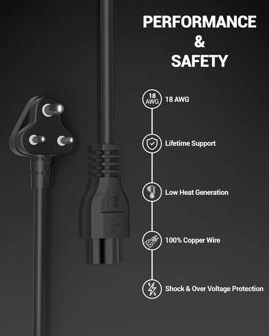 FEDUS 3 Pin AC Laptop Power Cord Cable Notebook Computer Replacement Charger Cord Wire 18AWG Laptop Adapter Power Cable Laptop Charger Power Cord Universal Mickey Mouse Connector Power Cord FEDUS
