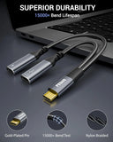 FEDUS 2-in-1 USB C Splitter 1 in 2 Out Dual USB C Headphone and Charger Type C Audio Adapter with PD 60W Fast Charging Dongle Cable for iPhone 16 Pro Max, Galaxy S25, Pixel 9, iPad Pro, Switch 2