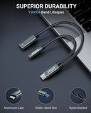 FEDUS 2 in 1 USB Type C to 3.5mm Headphone and Charger Adapter PD 60W Fast Charging USB C to Aux Audio Jack Dongle Cable Cord for Galaxy S23/S22/S21/S24, 60W All Google series, Android Phone, iPhone 15