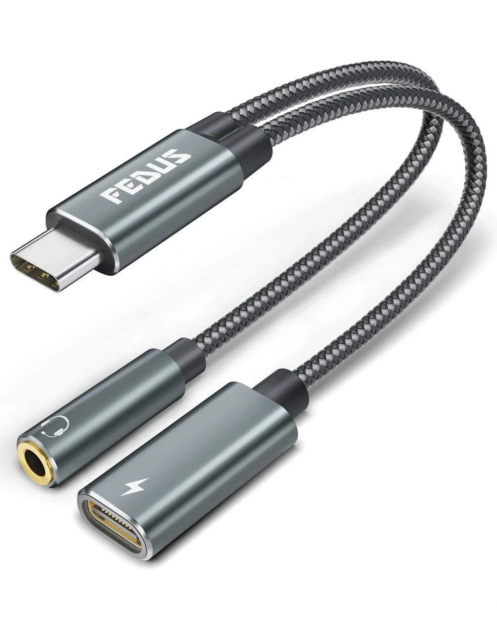 FEDUS 2 in 1 USB Type C to 3.5mm Headphone and Charger Adapter PD 60W Fast Charging USB C to Aux Audio Jack Splitter Cheeku Technologies