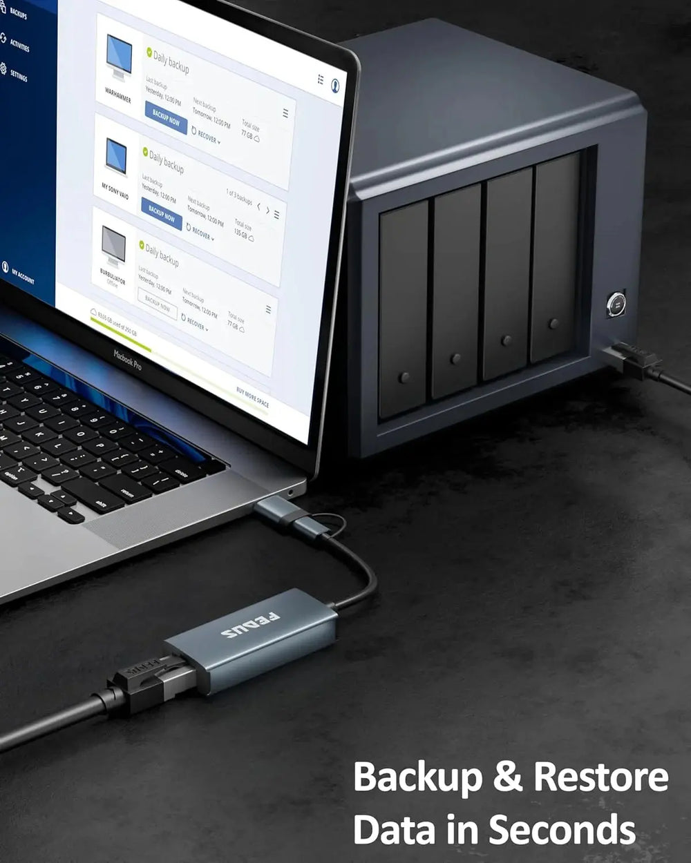 FEDUS 2-in-1 USB 3.0 to Ethernet Adapter, USB C to Ethernet RJ45 Adapter, Gigabit 1000Mbps LAN Network Adapter Supporting Windows and Mac, Laptop, Desktop USB Type-C to LAN RJ45 connector-Plug & Play FEDUS