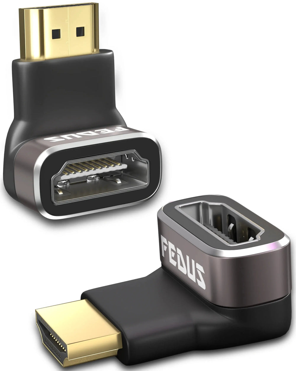 FEDUS 2 Pack 8K Ultra HD HDMI Connector 90+270 Degree L Shape HDMI Male to Female Converter Right Angle HDMI Adapter Extender for TV Led LCD TV Stick, Xbox PS3 PS4 PS5 Supports 3D HDR 8K@60Hz 4K@144Hz Cheeku Technologies