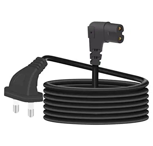 FEDUS 2-pin L-Shape Universal Replacement AC Power Cord Cable Wire for LED TV, Printer, Play Station, Laptop PC Notebook Computer, Tape Recorder, Camera Black FEDUS