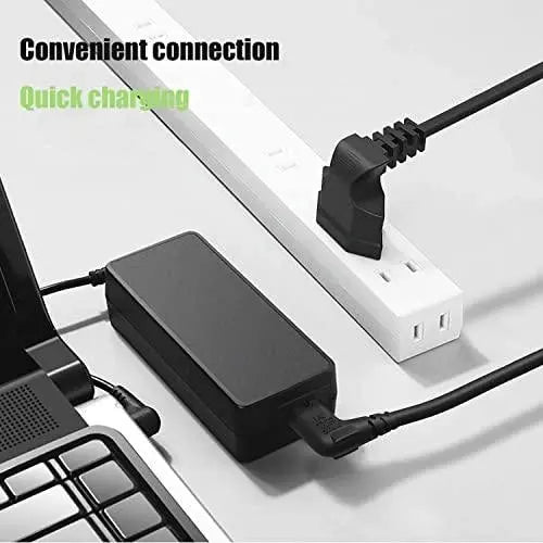 FEDUS 2-pin L-Shape Universal Replacement AC Power Cord Cable Wire for LED TV, Printer, Play Station, Laptop PC Notebook Computer, Tape Recorder, Camera Black FEDUS