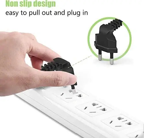 FEDUS 2-pin L-Shape Universal Replacement AC Power Cord Cable Wire for LED TV, Printer, Play Station, Laptop PC Notebook Computer, Tape Recorder, Camera Black FEDUS