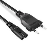 FEDUS Black 2-pin Universal Replacement AC Power Cord Cable Wire for LED TV, Printer, Play Station, Laptop PC Notebook Computer, Tape Recorder, Camera