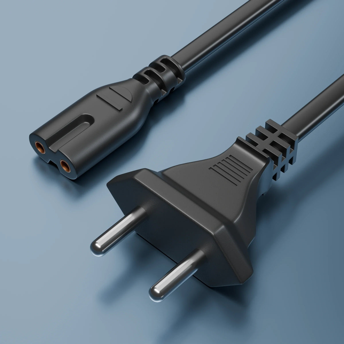 FEDUS Black 2-pin Universal Replacement AC Power Cord Cable Wire for LED TV, Printer, Play Station, Laptop PC Notebook Computer, Tape Recorder, Camera