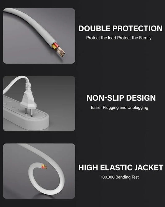 FEDUS 2-pin Universal Replacement AC Power Cord Cable Wire for LED TV, Printer, Play Station, Laptop PC Notebook Computer, Tape Recorder, Camera, White
