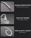 FEDUS 2-pin Universal Replacement AC Power Cord Cable Wire for LED TV, Printer, Play Station, Laptop PC Notebook Computer, Tape Recorder, Camera, White