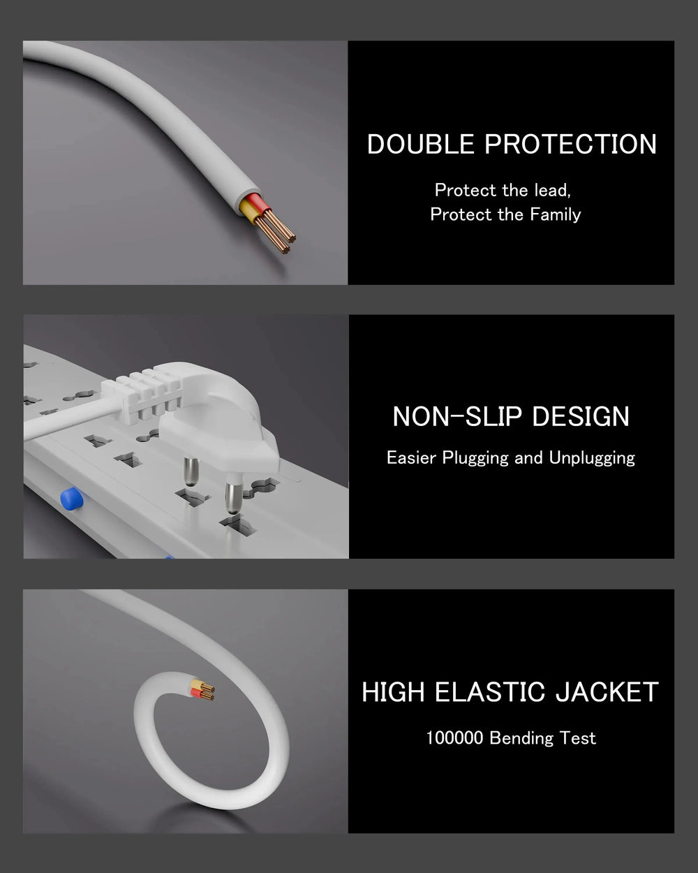 FEDUS 2-pin L-Shape Universal Replacement AC Power Cord Cable Wire for LED TV, Printer, Play Station, Laptop PC Notebook Computer, Tape Recorder, Camera, White Cheeku Technologies