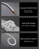 FEDUS 2-pin L-Shape Universal Replacement AC Power Cord Cable Wire for LED TV, Printer, Play Station, Laptop PC Notebook Computer, Tape Recorder, Camera, White