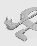 FEDUS 2-pin L-Shape Universal Replacement AC Power Cord Cable Wire for LED TV, Printer, Play Station, Laptop PC Notebook Computer, Tape Recorder, Camera, White