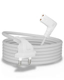 FEDUS 2-pin L-Shape Universal Replacement AC Power Cord Cable Wire for LED TV, Printer, Play Station, Laptop PC Notebook Computer, Tape Recorder, Camera, White
