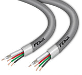 FEDUS 23AWG Pure Copper 3+1 CCTV Camera Coaxial Cable For High-Speed Audio Video Signal BNC Video & Power Cord With Breading Alloy Positive Negative Mic Earth Wire