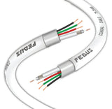 FEDUS 23AWG Pure Copper 3+1 CCTV Camera Coaxial Cable For High-Speed Audio Video Signal BNC Video & Power Cord With Breading Alloy Positive Negative Mic Earth Wire in White Colour