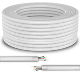 FEDUS 23AWG Pure Copper 3+1 CCTV Camera Coaxial Cable For High-Speed Audio Video Signal BNC Video & Power Cord With Breading Alloy Positive Negative Mic Earth Wire in White Colour