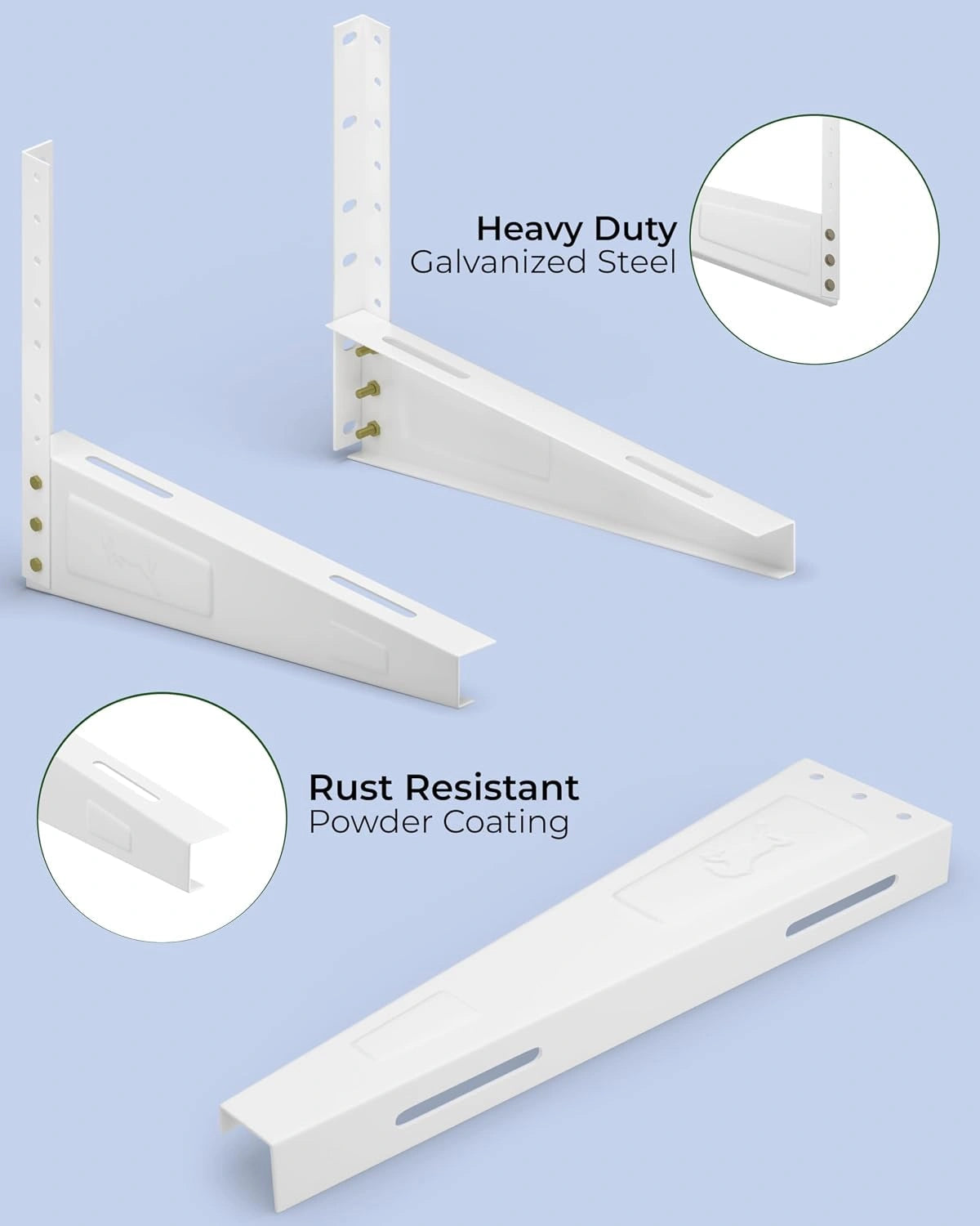 FEDUS Heavy Duty Air Conditioner Outdoor AC Stand, Outdoor Unit AC Wall Mounting Bracket Stand for 1 Ton, 1.1 Ton, 1.5 Ton, 2 Ton 2.5 Ton AC, HVAC, Compressor Split (24inches, 300kg Weight Capacity) FEDUS
