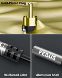 FEDUS RCA to 3.5mm Female 0.9ft/0.3M 3.5Mm to 2RCA Male Stereo Audio Cable Metal Shell 3.5 MM 1/8" TRS Stereo to Dual RCA Jack Adapter Y Cable for Smartphones, Headphone, MP3, Tablets,Home Theater