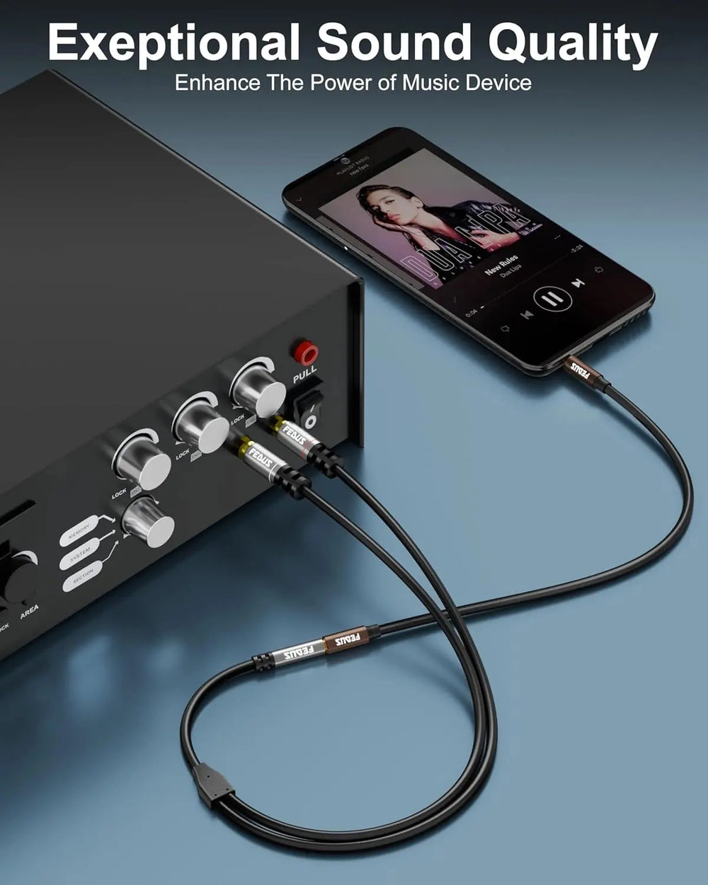 FEDUS RCA to 3.5mm Female 3.5Mm to 2RCA Male Stereo Audio Cable Metal Shell 3.5 MM 1/8" TRS Stereo to Dual RCA Jack Adapter Y Cable for Smartphones, Headphone, MP3, Tablets,Home Theater FEDUS
