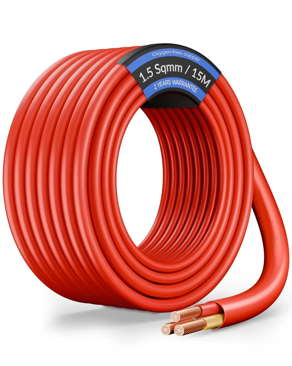 FEDUS 3 Core Pure Copper Power Cable Cord Flame Retardant Heavy Duty Industrial Grade Heavy Load Flexible Heat Resistant Electrical 100% Oxygen-Free Copper Wire for Home Appliances FEDUS