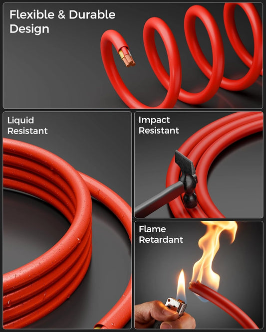 FEDUS 3 Core Pure Copper Power Cable Cord Flame Retardant Heavy Duty Industrial Grade Heavy Load Flexible Heat Resistant Electrical 100% Oxygen-Free Copper Wire for Home Appliances